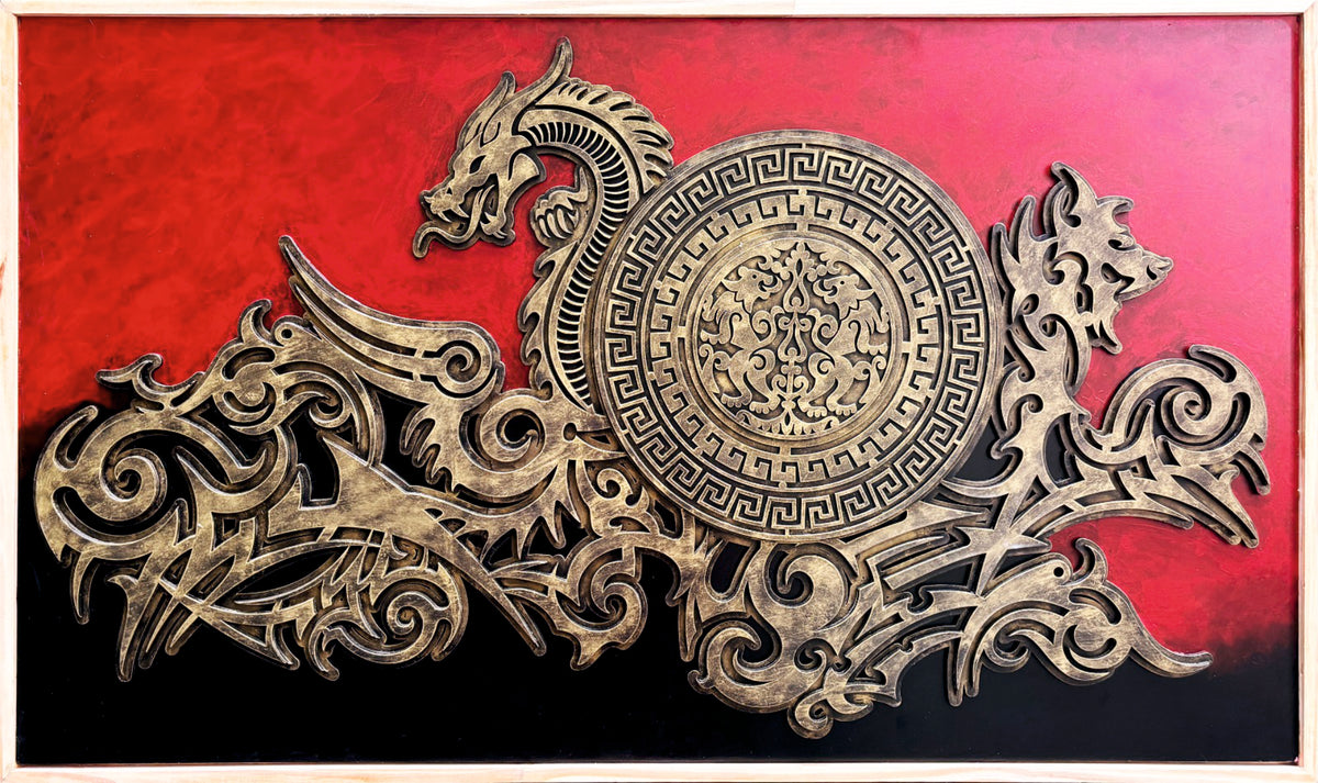 Dragon - 28x48 inches Painted on MDF with Acrylic Colours and Epoxy Coated