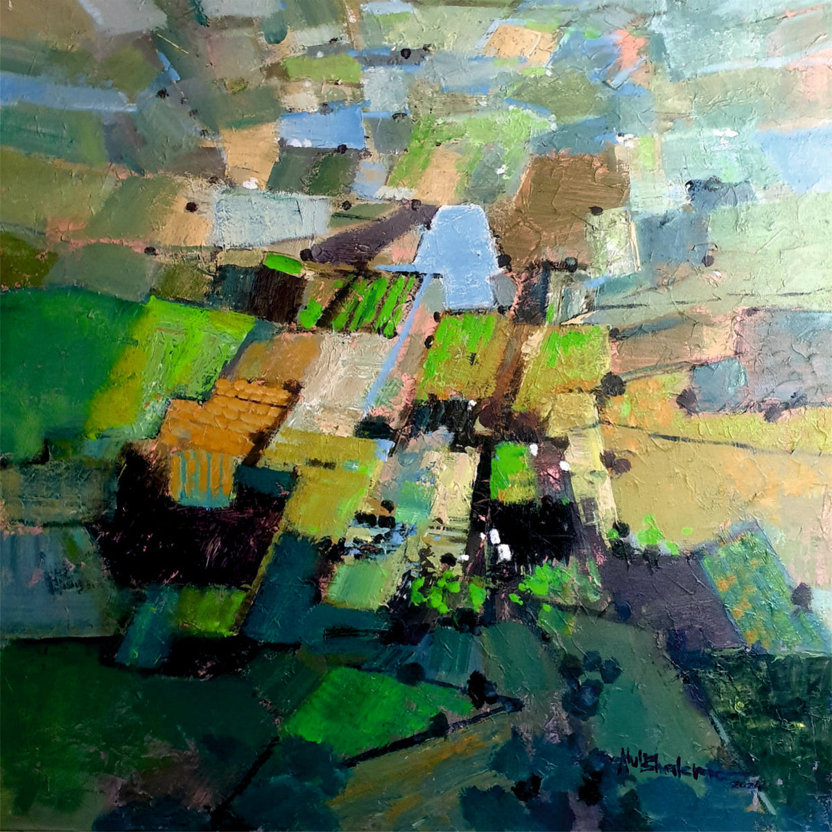 Green Field - 36x36 inches Acrylic on Canvas