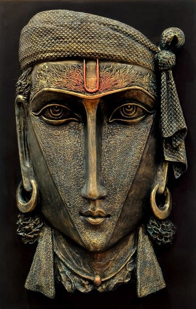 Krishna - H 39" x L 25" x W 8" Fiber Sculpture