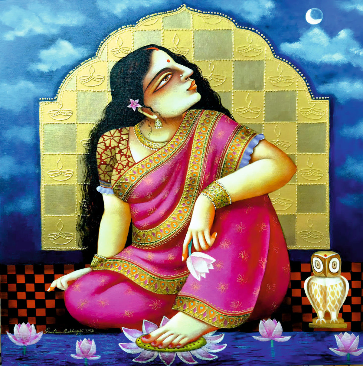 Lakshmi -1 - 24x24 inches Acrylic on Canvas